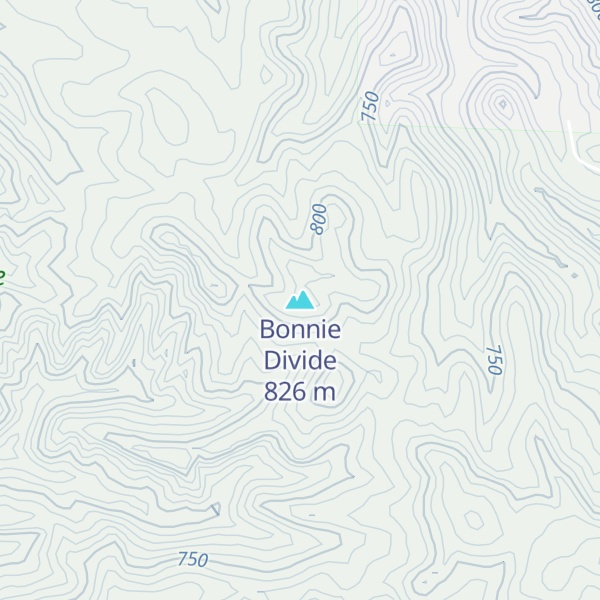 Map of Bonnie Divide