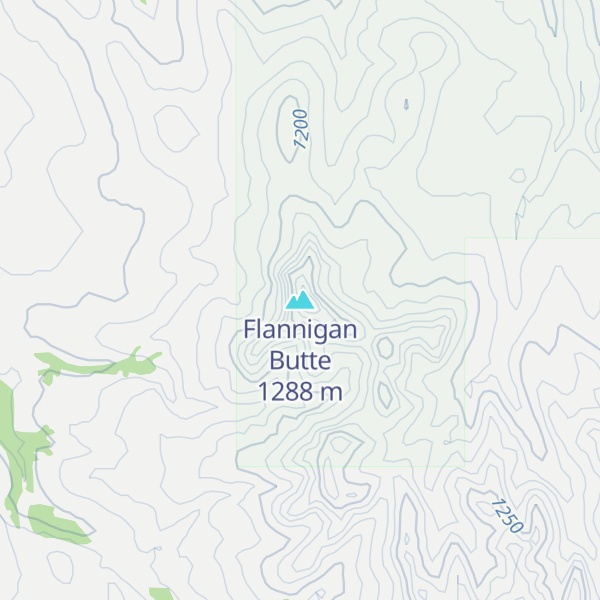 Map of Flannigan Butte