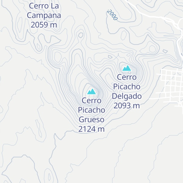 Map of Cerro Picacho Grueso