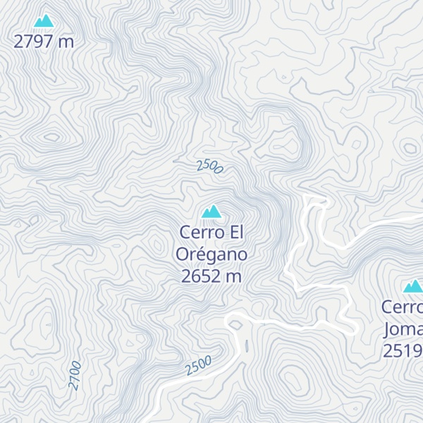 Map of Cerro El Orégano