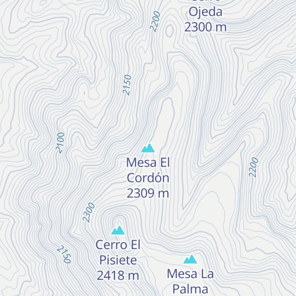 Map of Mesa El Cordón