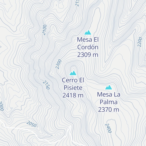 Map of Cerro El Pisiete