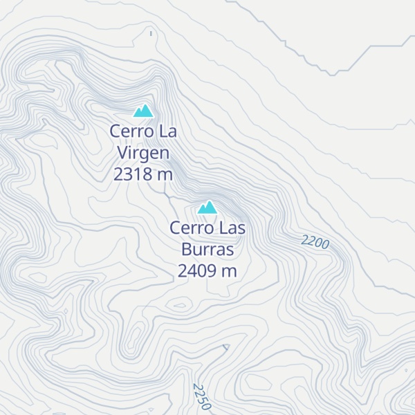 Map of Cerro Las Burras