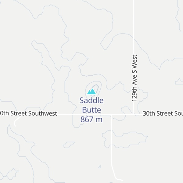 Map of Saddle Butte