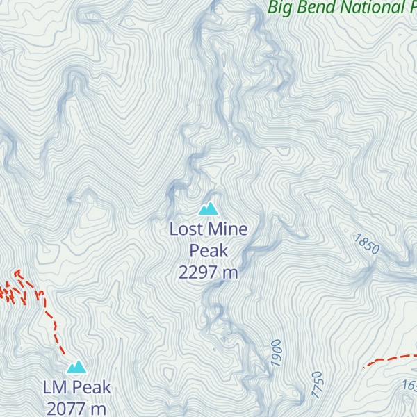 Map of Lost Mine Peak