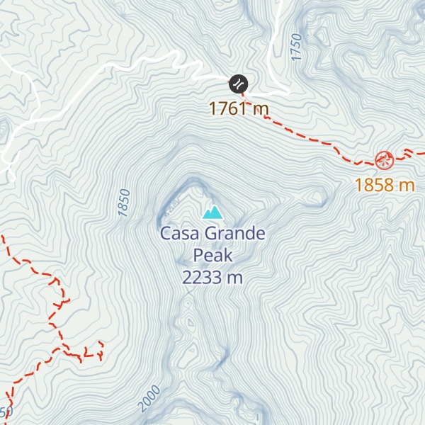 Map of Casa Grande Peak