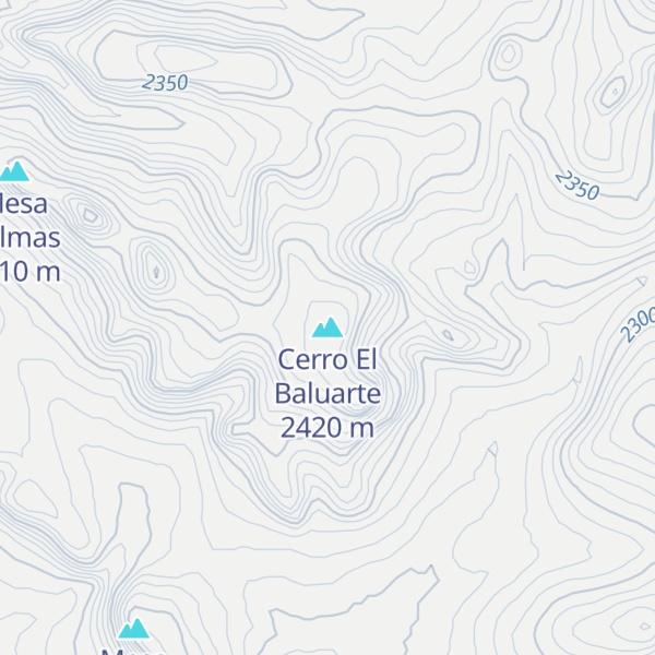Map of Cerro El Baluarte