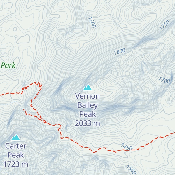 Map of Vernon Bailey Peak