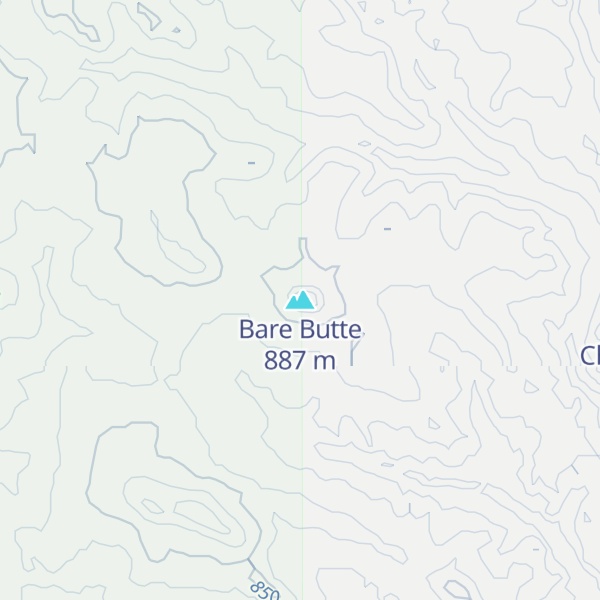 Map of Bare Butte