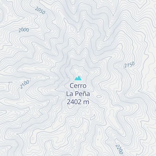 Map of Cerro La Peña
