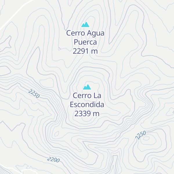 Map of Cerro La Escondida