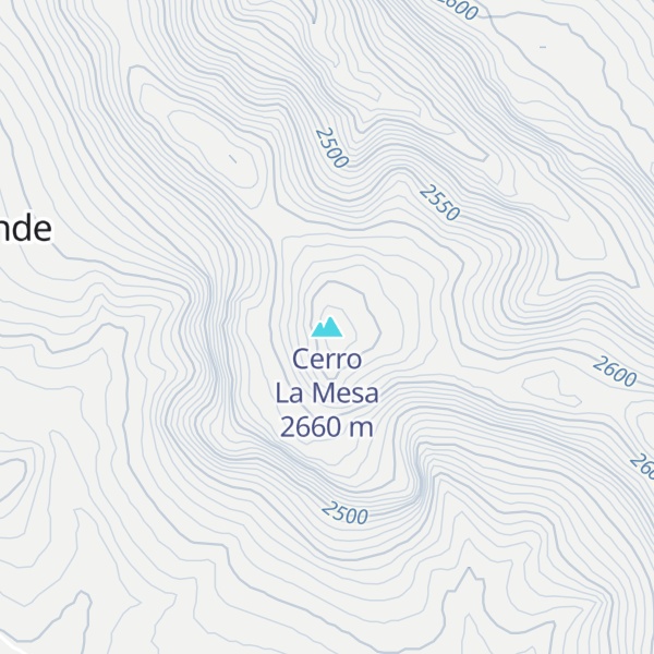 Map of Cerro La Mesa