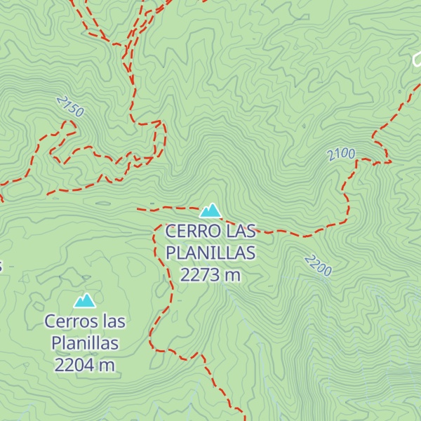 Map of CERRO LAS PLANILLAS