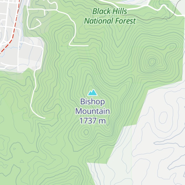 Map of Bishop Mountain
