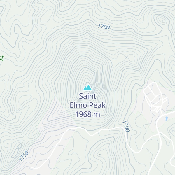Map of Saint Elmo Peak