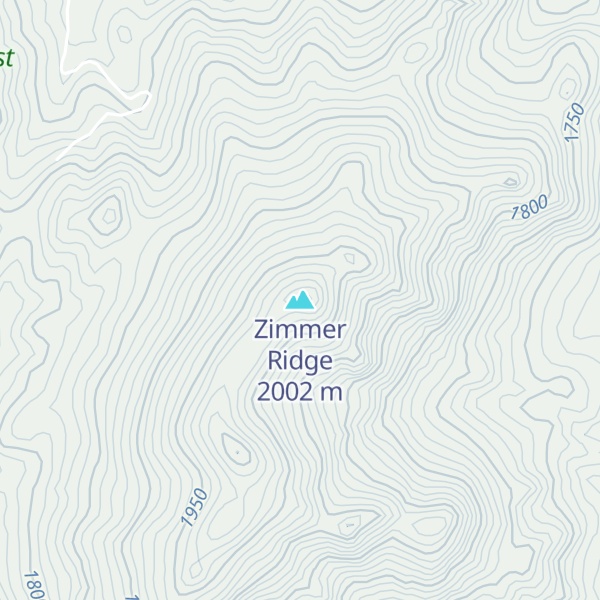 Map of Zimmer Ridge
