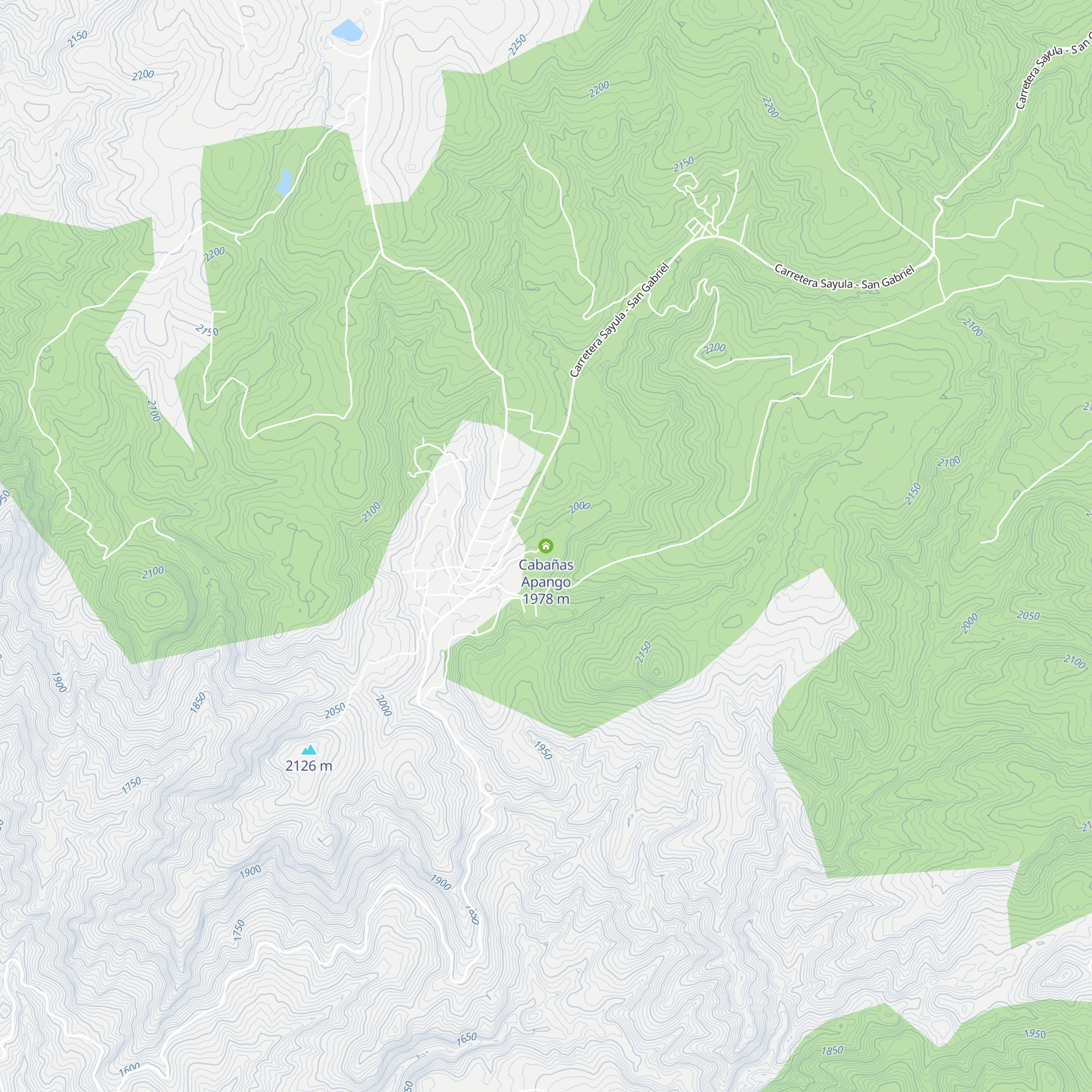 Cabañas Apango map