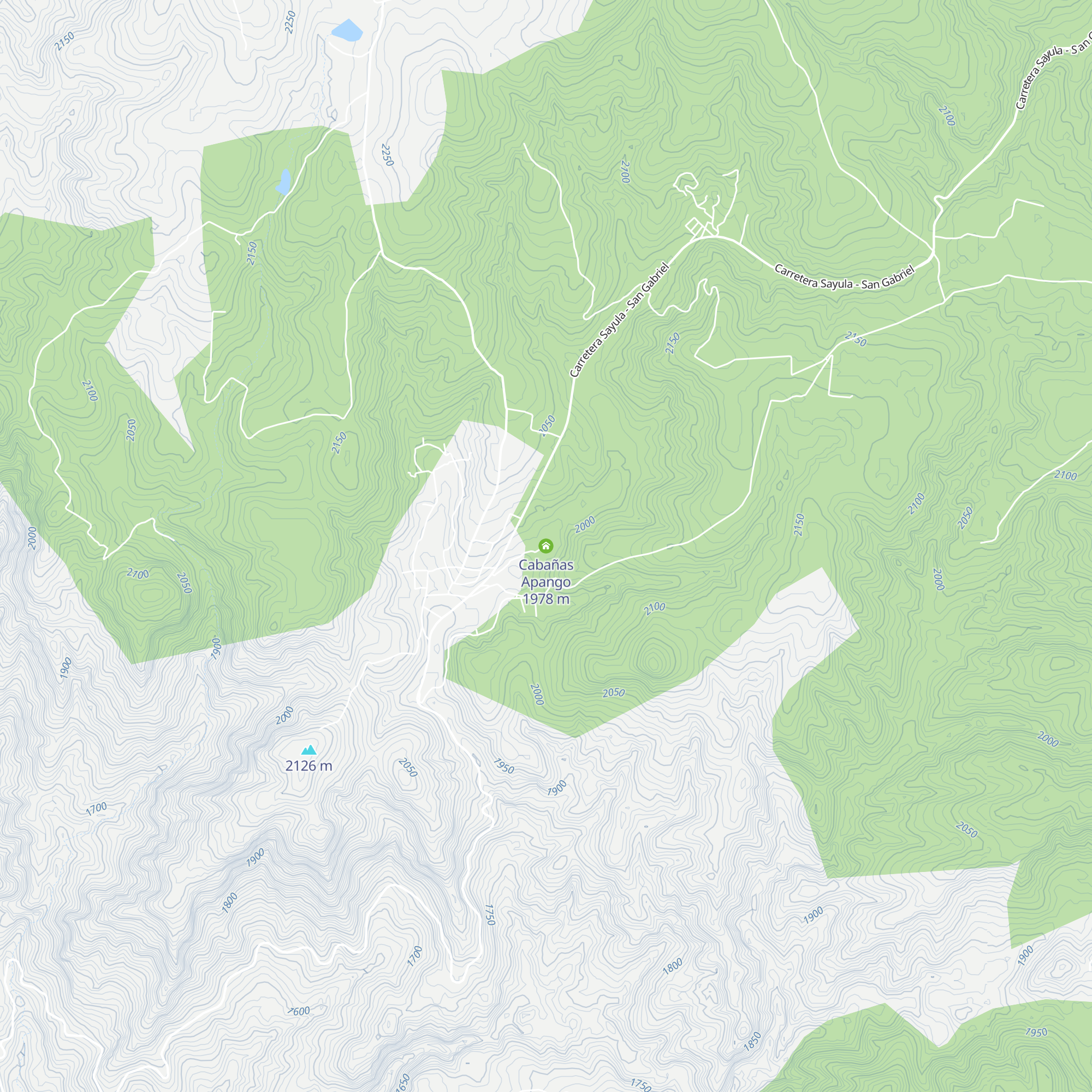 Cabañas Apango map