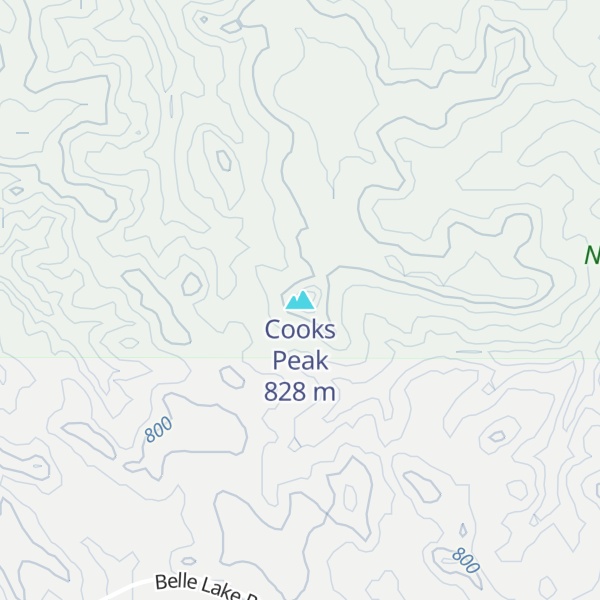 Map of Cooks Peak