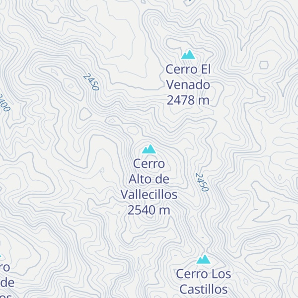 Map of Cerro Alto de Vallecillos