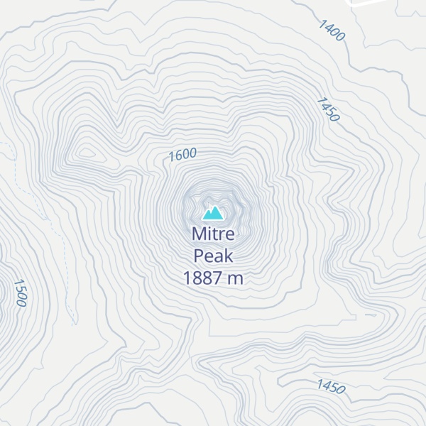 Map of Mitre Peak