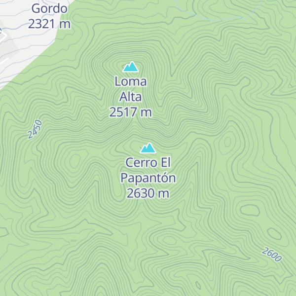 Map of Cerro El Papantón