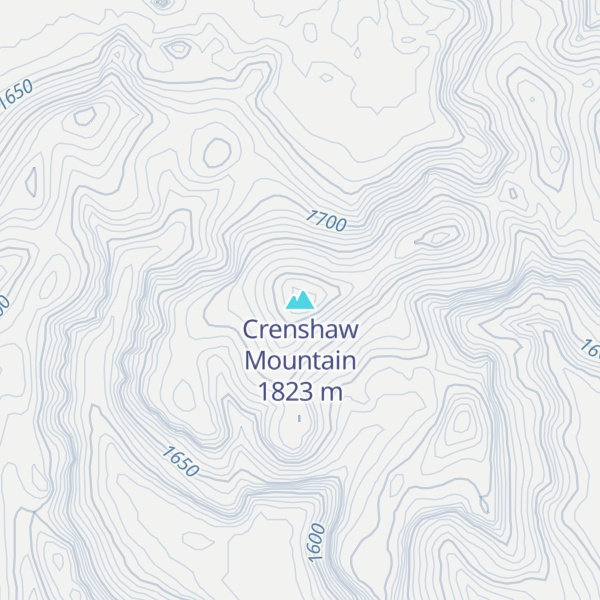 Map of Crenshaw Mountain