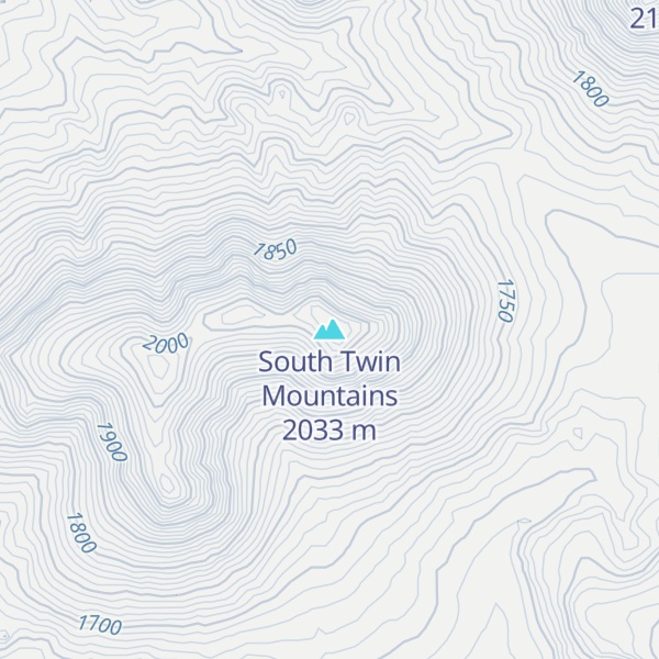 Map of South Twin Mountains