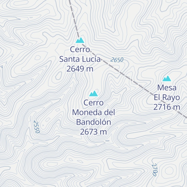 Map of Cerro Moneda del Bandolón