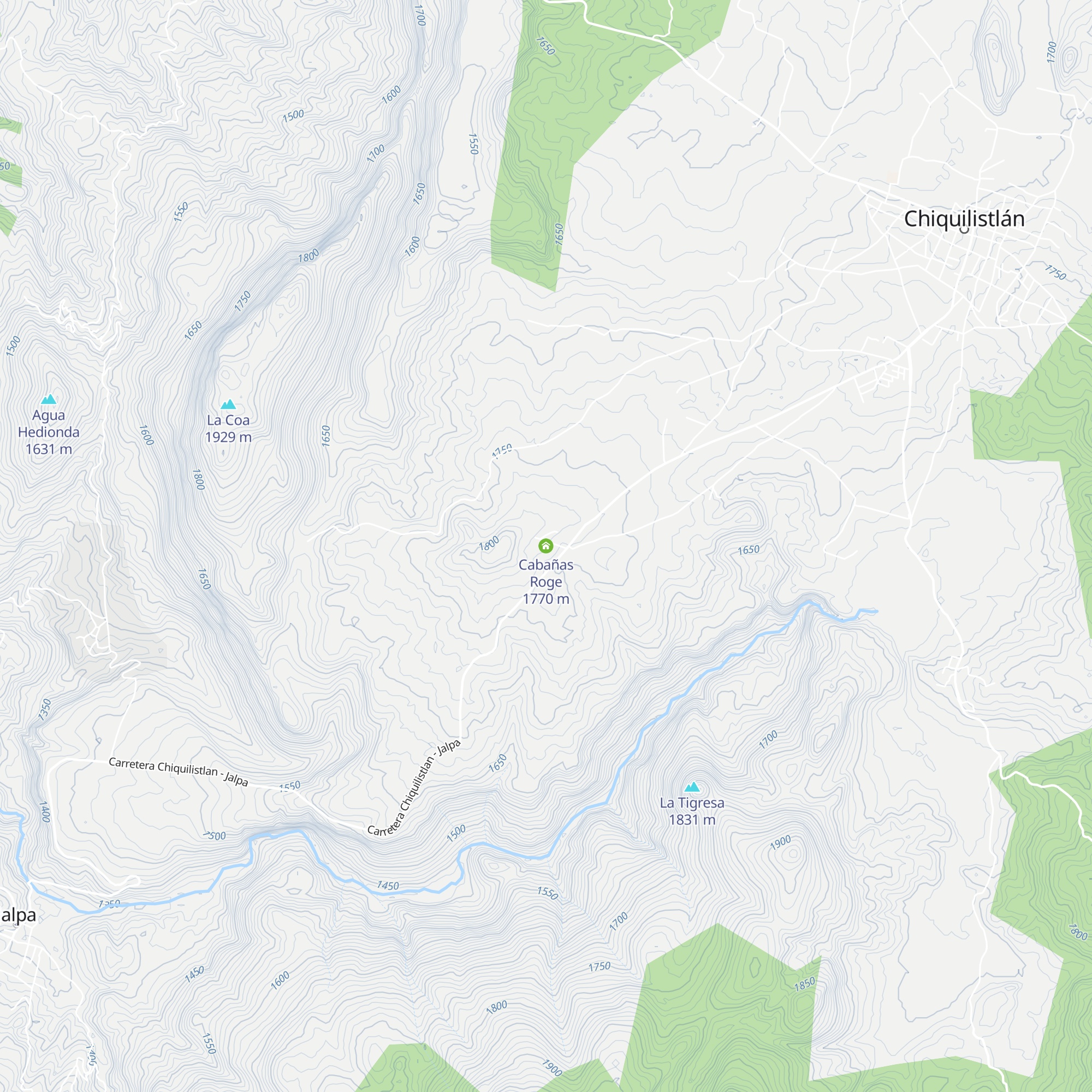 Cabañas Roge map