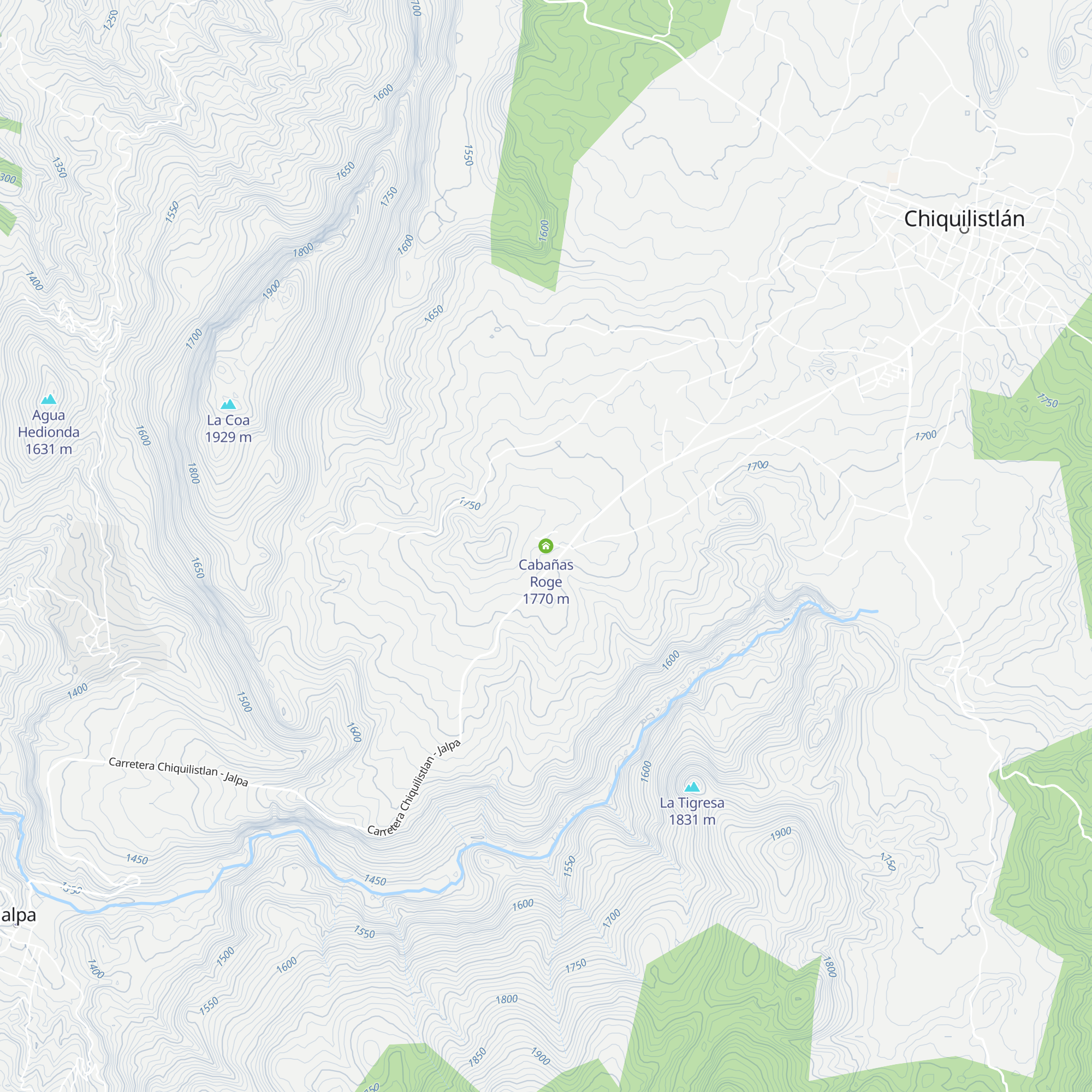Cabañas Roge map