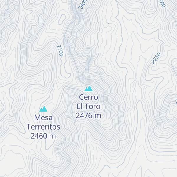 Map of Cerro El Toro