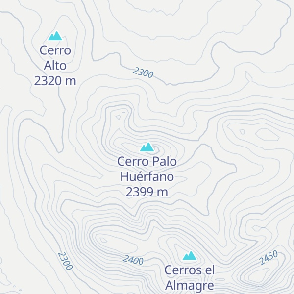 Map of Cerro Palo Huérfano