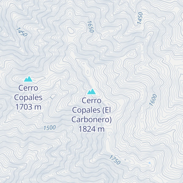 Map of Cerro Copales (El Carbonero)