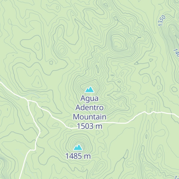 Map of Agua Adentro Mountain