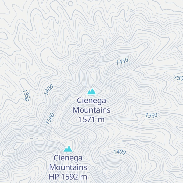 Map of Cienega Mountains