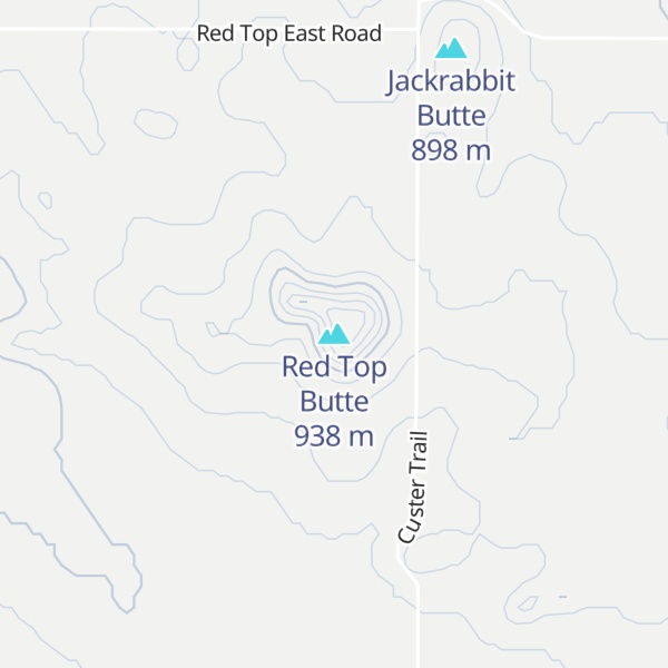 Map of Red Top Butte