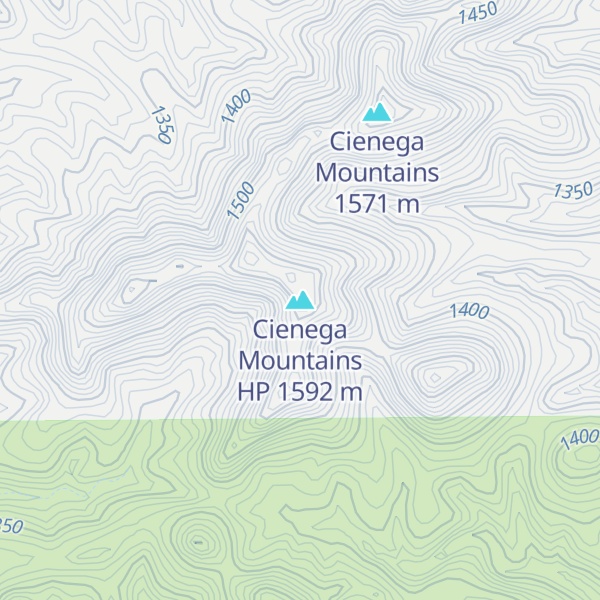 Map of Cienega Mountains HP