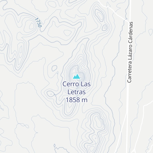 Map of Cerro Las Letras