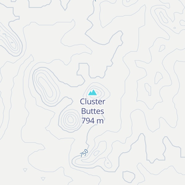 Map of Cluster Buttes