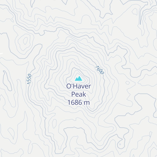 Map of O'Haver Peak