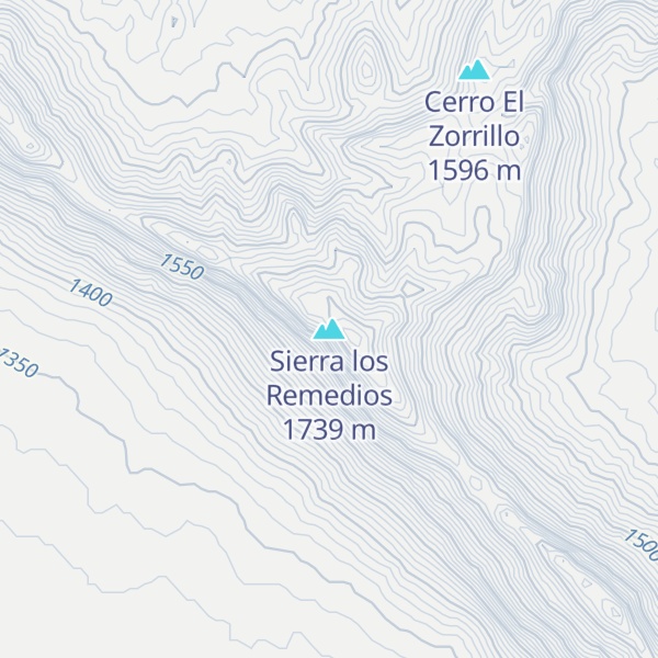 Map of Sierra los Remedios