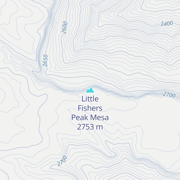 Map of Little Fishers Peak Mesa