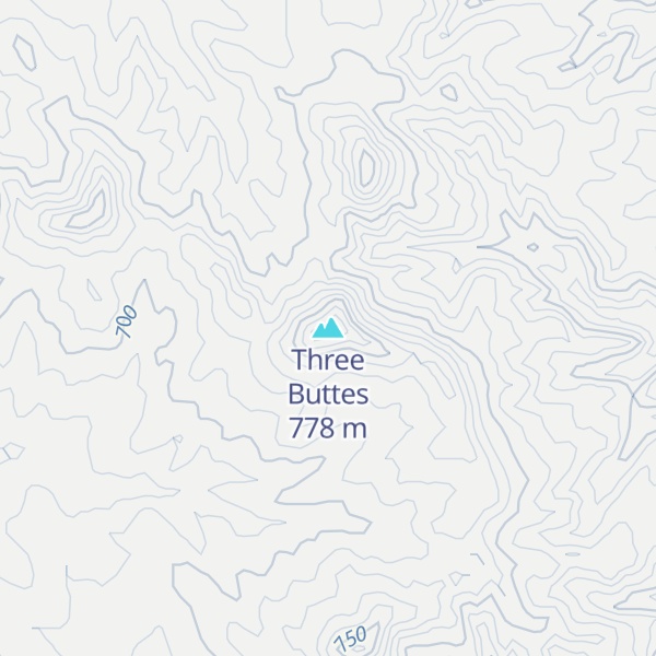 Map of Three Buttes