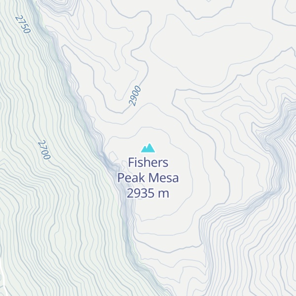 Map of Fishers Peak Mesa