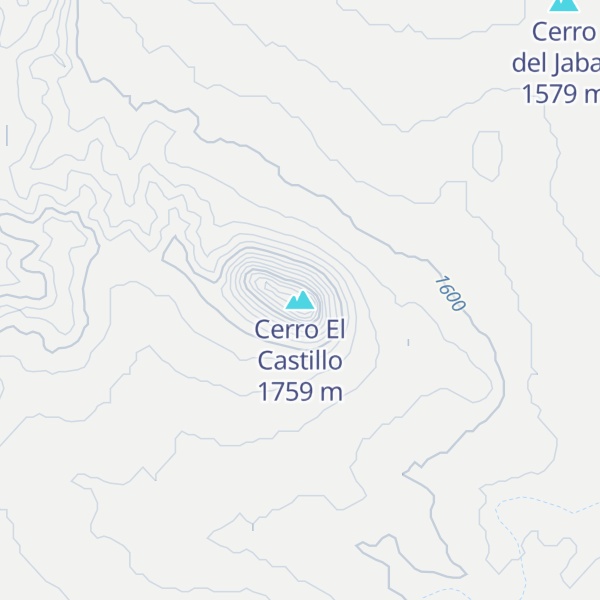Map of Cerro El Castillo