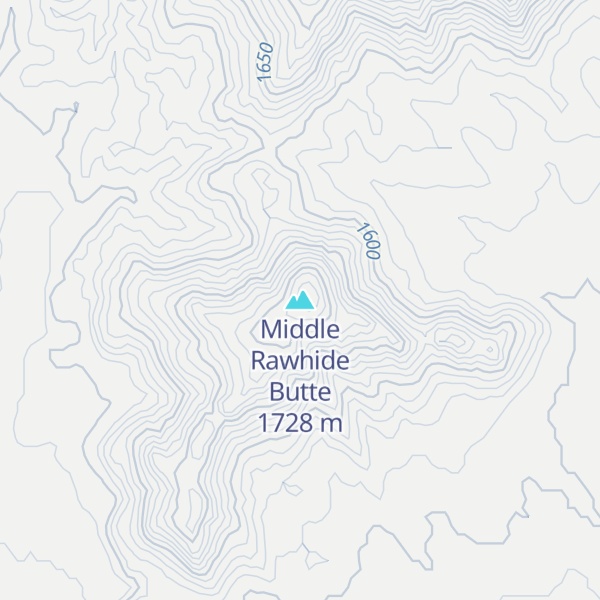 Map of Middle Rawhide Butte