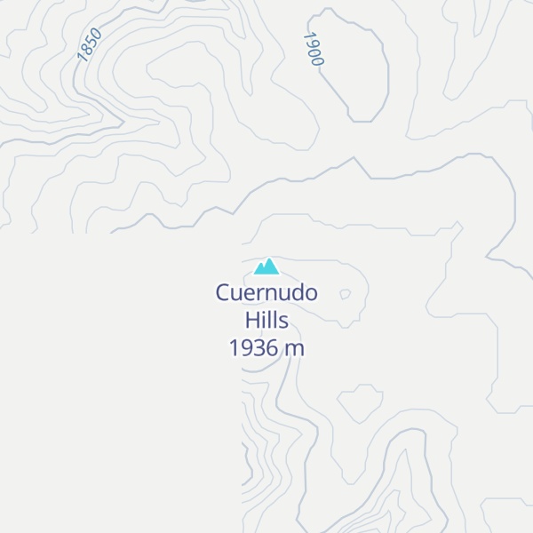 Map of Cuernudo Hills