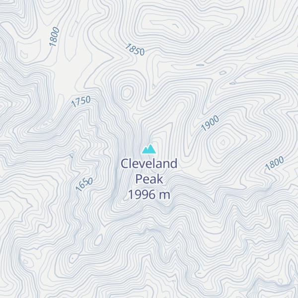 Map of Cleveland Peak