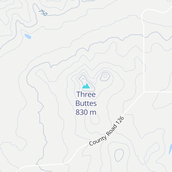 Map of Three Buttes